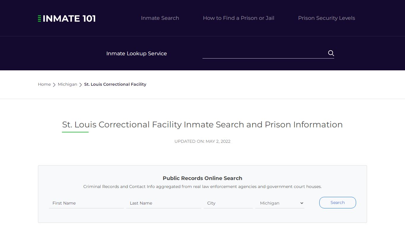 St. Louis Correctional Facility Inmate Search, Visitation ...
